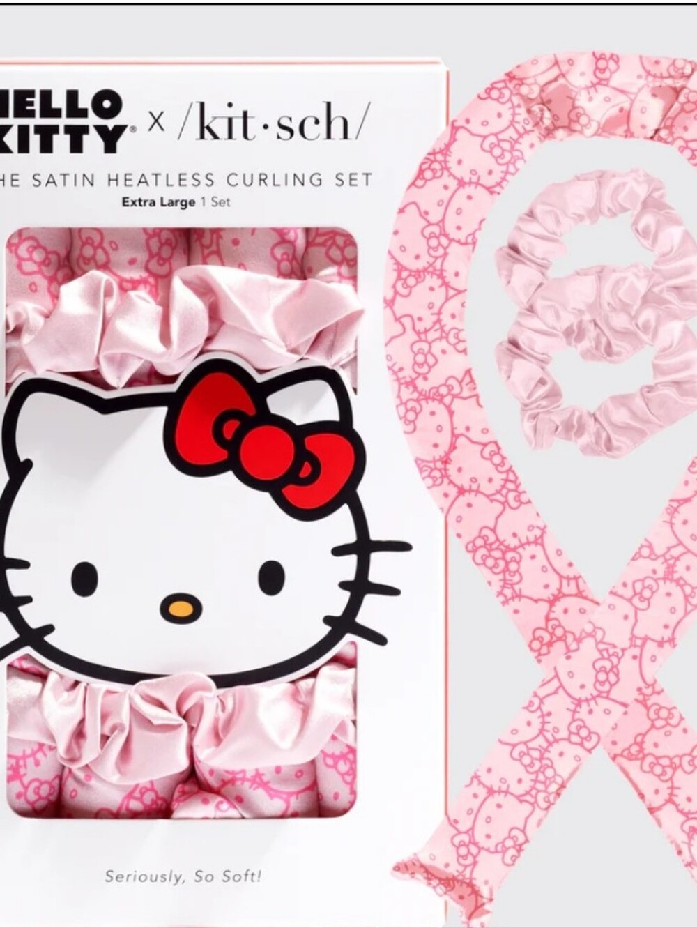 Kitsch X Hello Kitty XL Satin Heatless Curling Set- Hello Kitty Faces